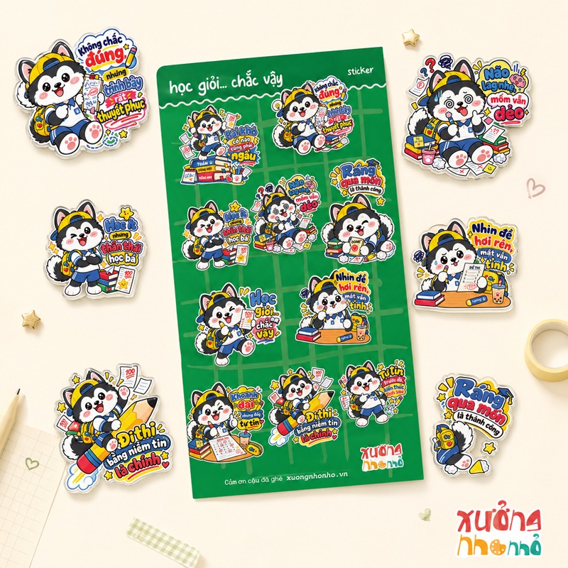 Ảnh review Sticker Bào Ngư A6 – Học Giỏi Chắc Vậy