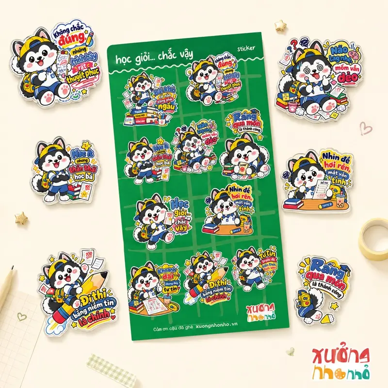 Sticker Bào Ngư A6 – Học Giỏi Chắc Vậy